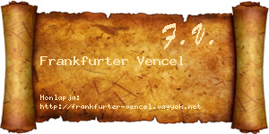 Frankfurter Vencel névjegykártya
